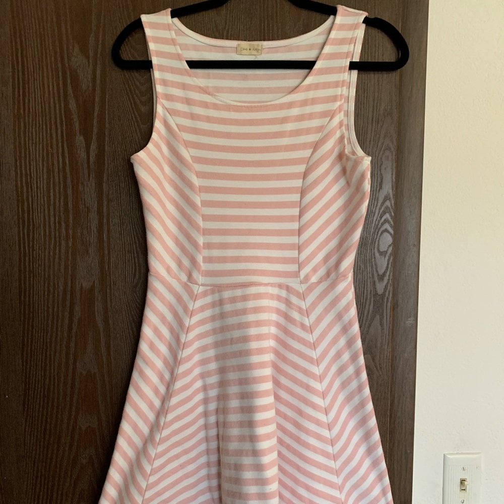 Pink and white striped dress